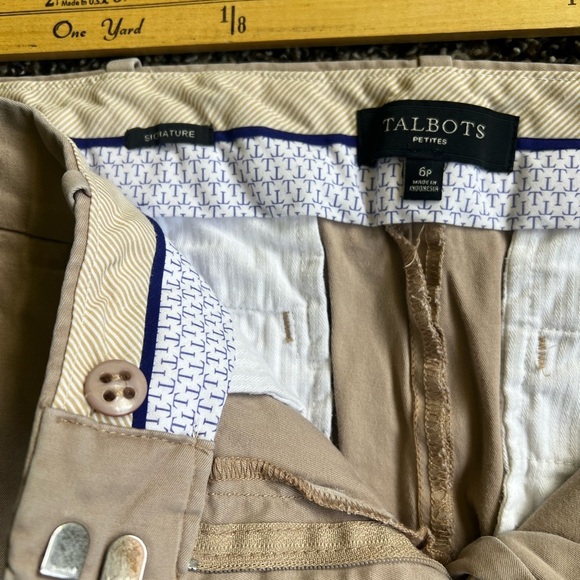 Talbots Tan Chinos Flat Front Cotton Blend - Picture 3 of 6